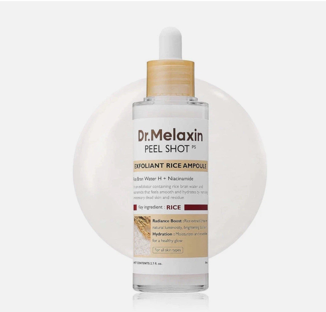 2-PACK Dr. Melaxin Peel Shot Exfoliant Rice Ampoule 2.7 Fl Oz (80 Ml)