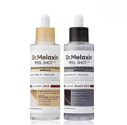 2-PACK Dr. Melaxin Peel Shot Exfoliant Rice Ampoule 2.7 Fl Oz (80 Ml)