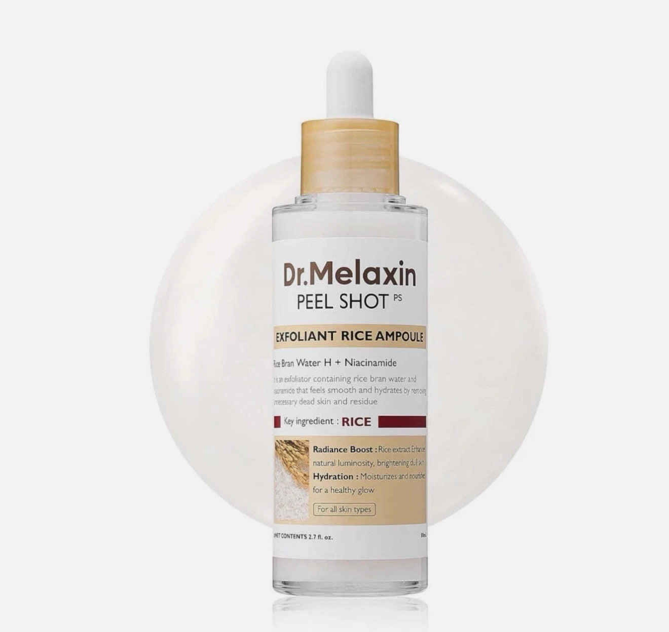2-PACK Dr. Melaxin Peel Shot Exfoliant Rice Ampoule 2.7 Fl Oz (80 Ml)